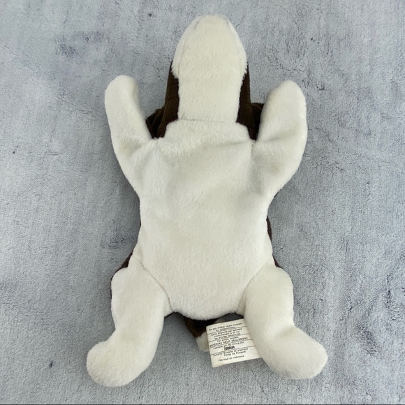 Ty Beanie Babies Bull Terrier Full Body Beanbag Plush 'Bruno' Brown & White 1997 - Picture 6 of 13